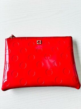 kate spade Red Patent Polka Dot Zip Pouch